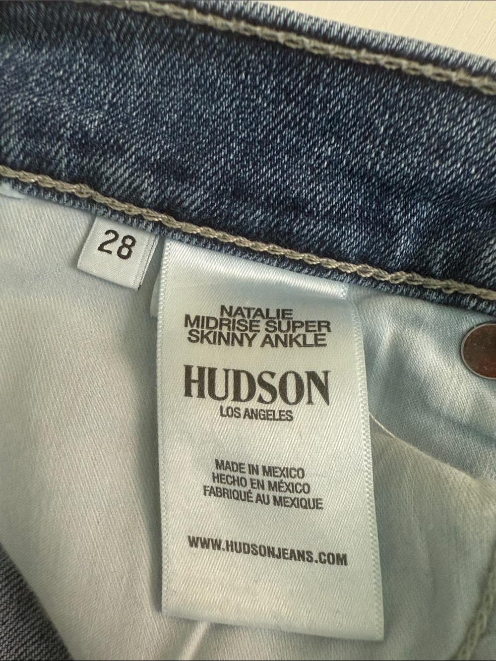 Hudson Natalie Mid rise super skinny ankle Blue denim Jeans - Picture 6 of 11